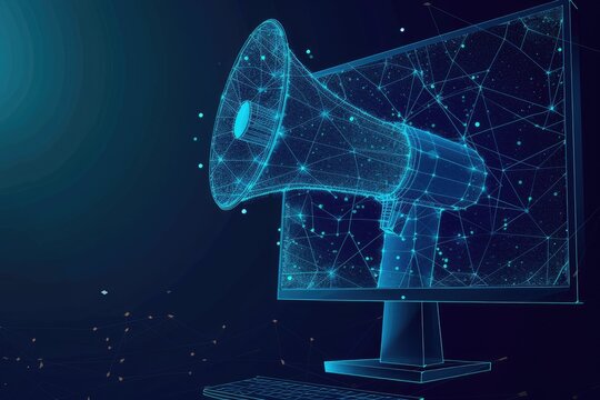 Digital Megaphone Announcement on Desktop Screen
