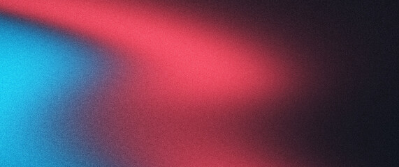 Blue and red neon gradient background with black base, grainy noise texture abstract glowing digital wide design