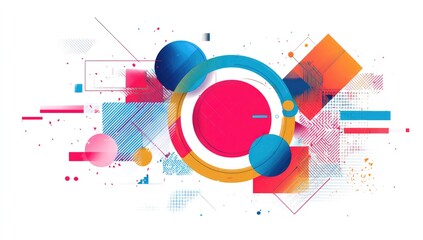 Obraz premium Abstract graphic design with vibrant colors and geometric shapes