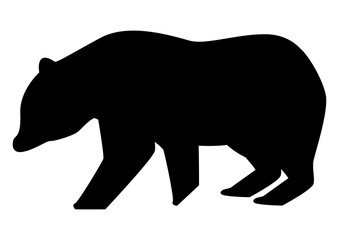 歩く熊のシンプルなシルエットアイコン