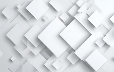 Abstract geometric pattern of overlapping white squares (2)