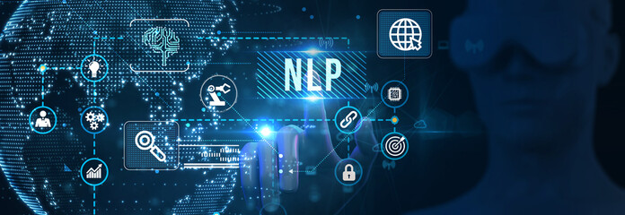 NLP Natural language processing AI Artificial intelligence. 3d illustration