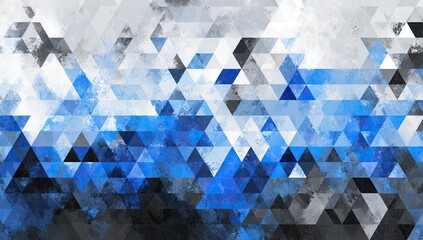 Abstract triangular pattern with a gradient of blue and gray