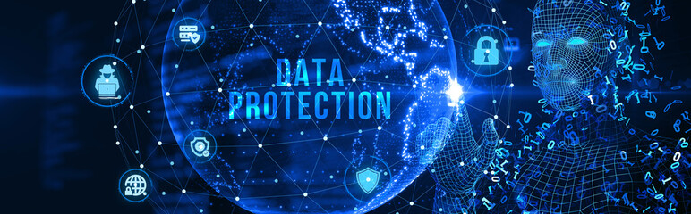 Cyber security data protection business technology privacy concept. 3d illustration