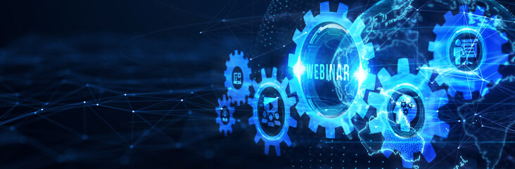 Business, Technology, Internet and network concept. Webinar e-learning. Training concept. 3d illustration