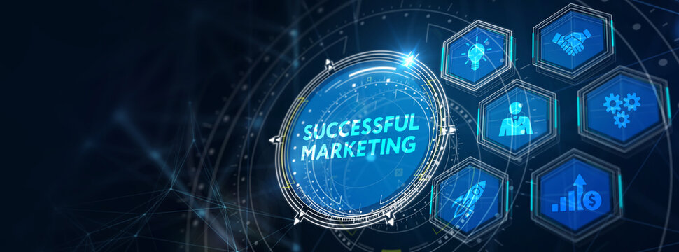 Successful Marketing Plan. Business, Technology, Internet and network concept.  3d illustration