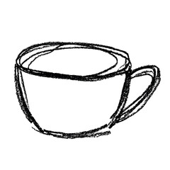 Cute cup of tea or coffee illustration Simple mug clipart Cozy home doodle Single element for design