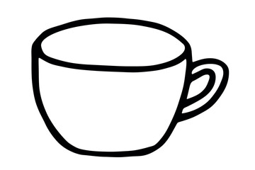 Cute cup of tea or coffee illustration Simple mug clipart Cozy home doodle Single element for design