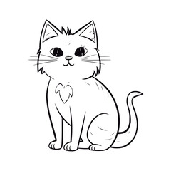 Obraz premium Cute cartoon Nebelung Black and white vector illustration for coloring book.