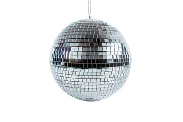 Fototapeta premium Shiny silver disco ball isolated on transparent