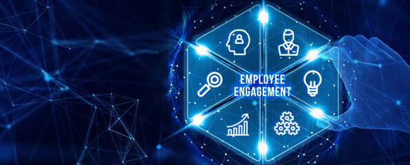 Employee engagement and team motivation. Business, Technology, Internet and network concept. 3d illustration