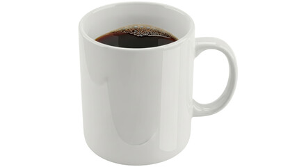 Isolated White Mug with Black Coffee
