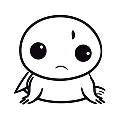 Obraz premium A black and white drawing of a Salamander coloring page illustration.