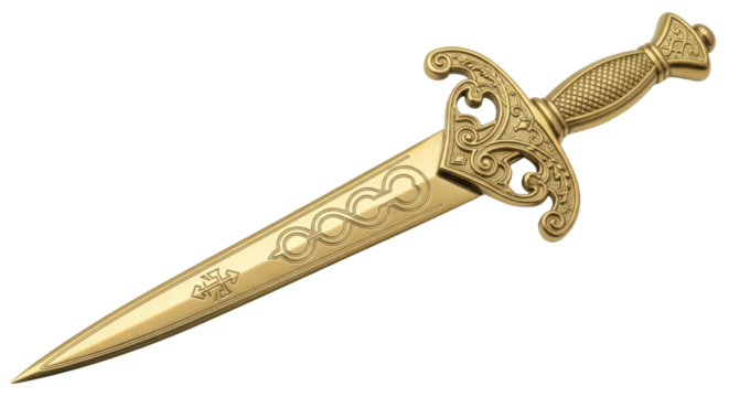 Isolated Golden Dagger