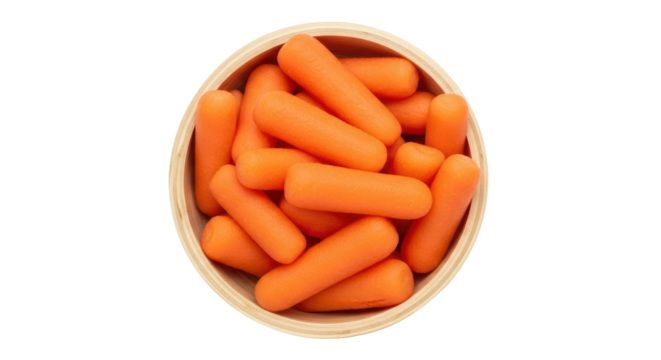 Isolated Bowl of Baby Carrots