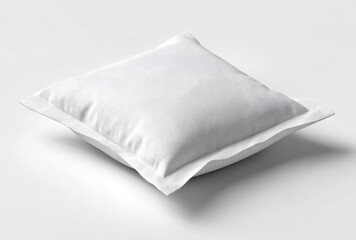 Square white pillow, subtly textured fabric, clean lines, simple design