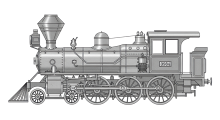 Isolated Steam Train Illustration