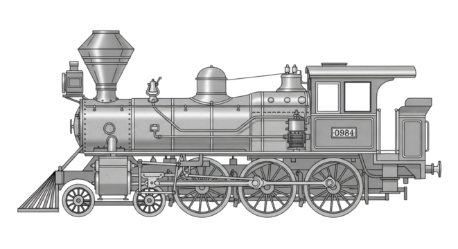 Isolated Steam Train Illustration