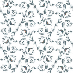 Delicate wildflower pattern seamlessly woven in a charming decorative design