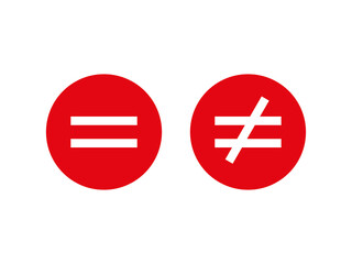 Fototapeta premium equal and unequal button icon