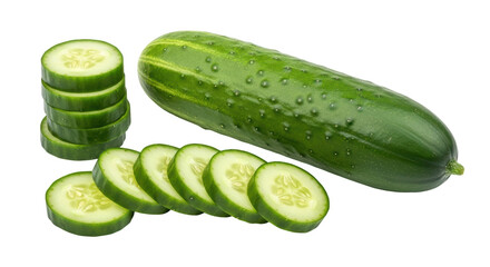 Isolated Sliced Cucumber