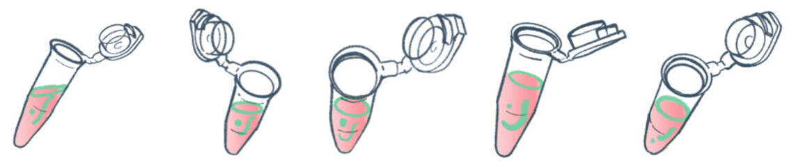 Microcentrifuge Tube PNG Illustration with Pink Liquid for Laboratory and Biology Clipart