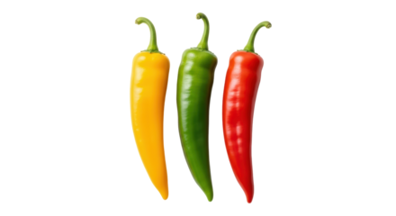 Isolated Colorful Chili Peppers