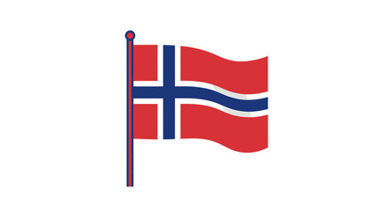 Vector SVG Icon of Norwegian Flag with Wavy Design in Modern Flat Style for Web and Digital Applications