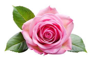 Pink Rose Flower PNG Isolated on Transparent Background.