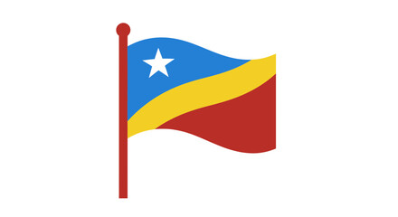Vector SVG Icon of Flag with Blue Star Yellow and Red Stripes in Flat Modern Style for Web and Digital Projects