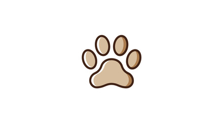 Minimalist Vector SVG Icon of Animal Paw Print with Flat Design Style in Neutral Colors