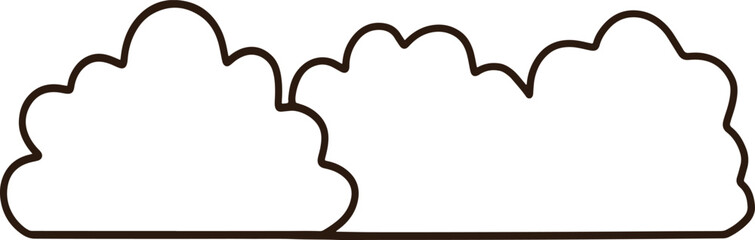 Black painting of two bushes next to each other