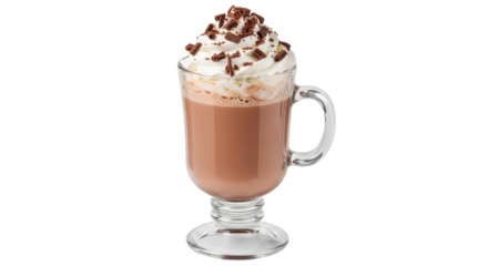 Isolated Hot Chocolate with Whipped Cream