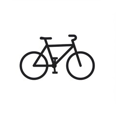 Obraz premium Simple black and white bicycle icon illustration on a white background.