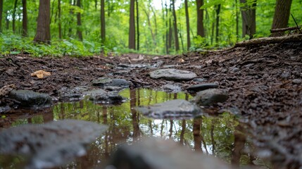Fototapeta premium A small stream in the woods.