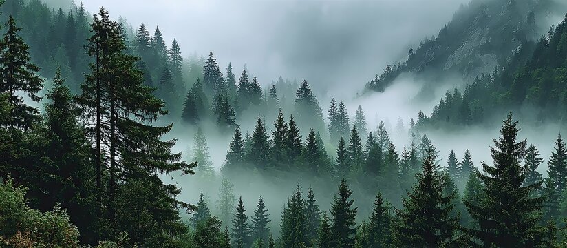 Misty mountain forest (1) - Powered by Adobe