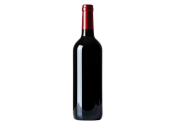 Red wine bottle isolated on transparent background