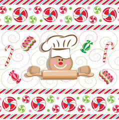 New Gingerbread man house seamless  holiday christmas 2026