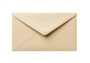 Isolated Plain Beige Business Envelope with Diagonal Flap Closure