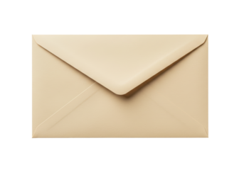 Isolated Plain Beige Business Envelope with Diagonal Flap Closure