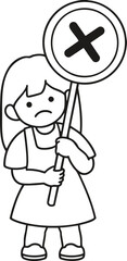 a girl holding a picket