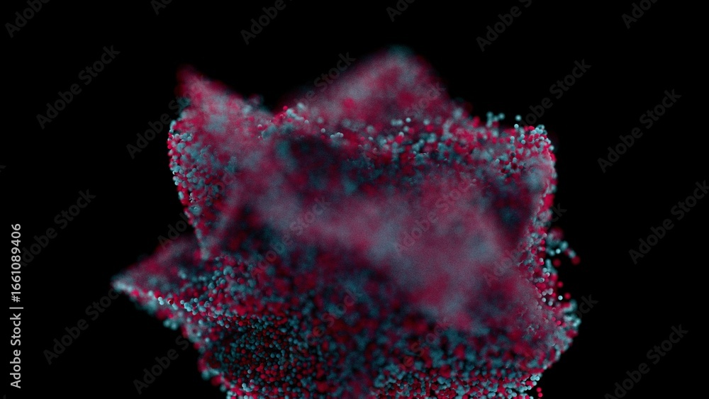 Poster abstract colorful particle cloud