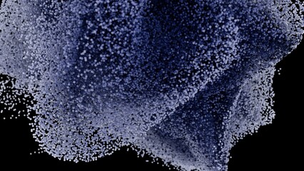Abstract Blue Particles on Black Background