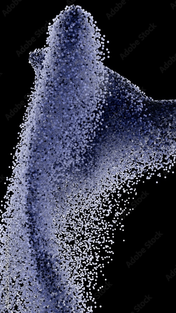 Aufkleber abstract particle flow on black background
