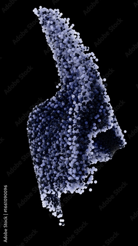 Poster abstract particle structure on black background