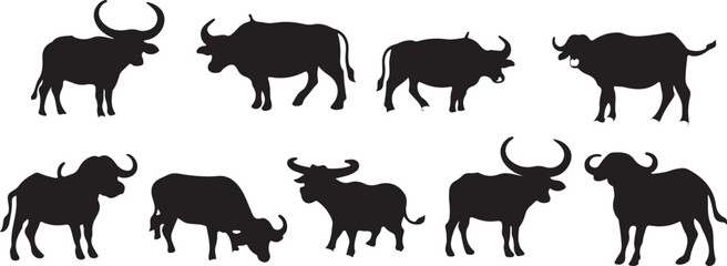 Cow Silhouette Vector – Farm Animal, Livestock, Dairy Cow, Agriculture Icon, Cattle, Domestic Animal, Farming Design, Editable Artwork, Cow Illustration, Minimal Vector, Animal Symbol, Food Industry, 