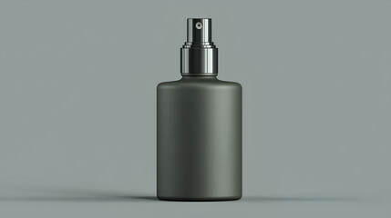 Obraz premium blank mockup of a matte finish perfume bottle with sprayer facing front