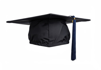 Classic Black Graduation Cap with Blue Tassel for Academic Achievement Celebration