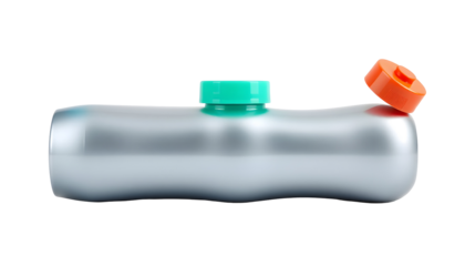 3D Rendered Water Bottle with Orange Cap and Teal Top