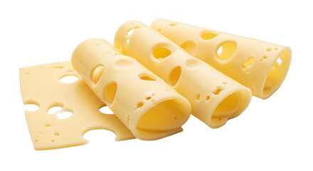 Isolated Swiss Cheese Slices